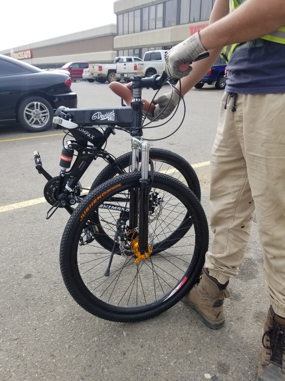 26" Folding Mountain Bike 21 Speed Shimano Aluminum Frame Front & Rear Suspension NS75 - Image 14