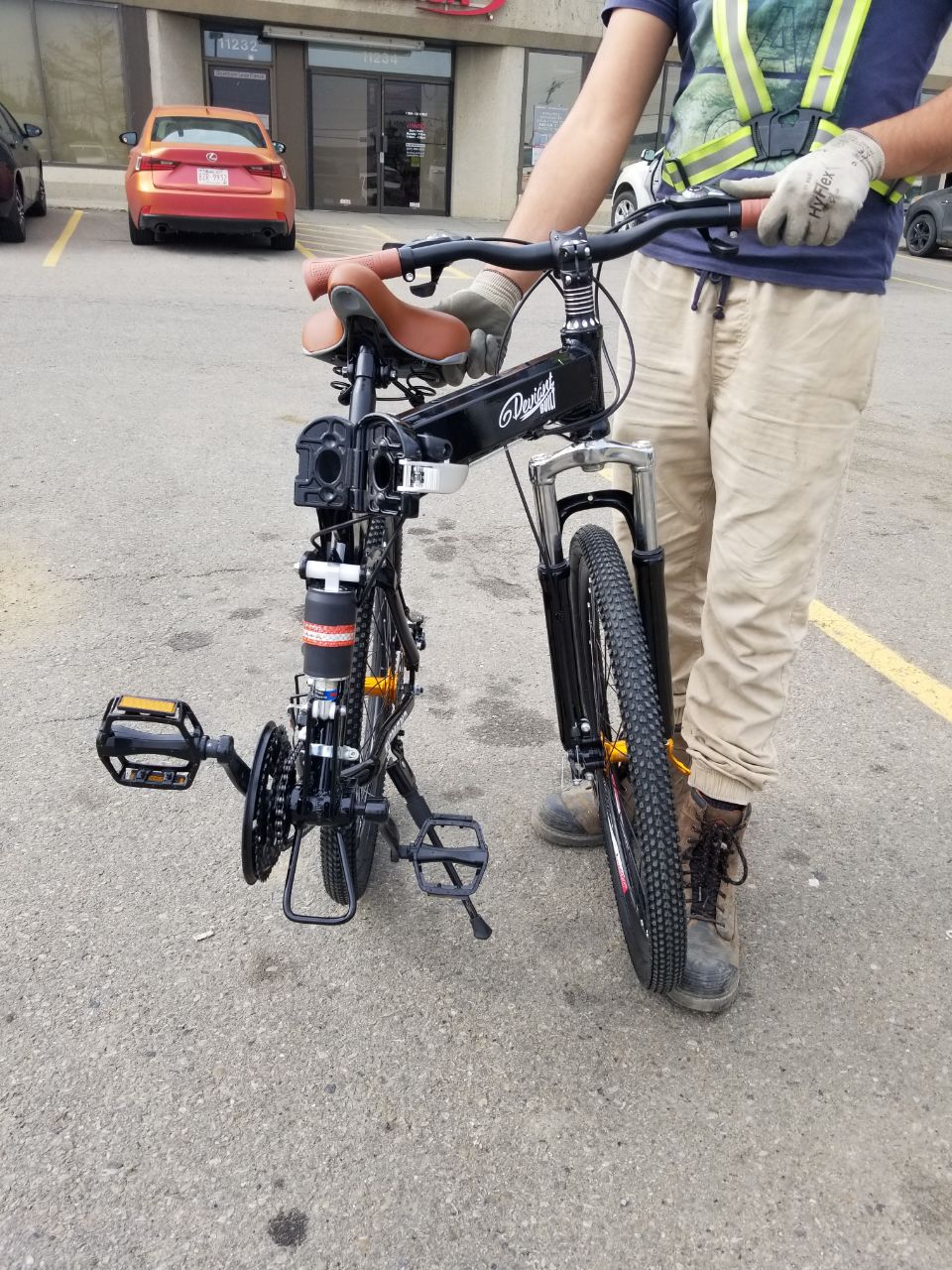 26" Folding Mountain Bike 21 Speed Shimano Aluminum Frame Front & Rear Suspension NS75 - Image 3