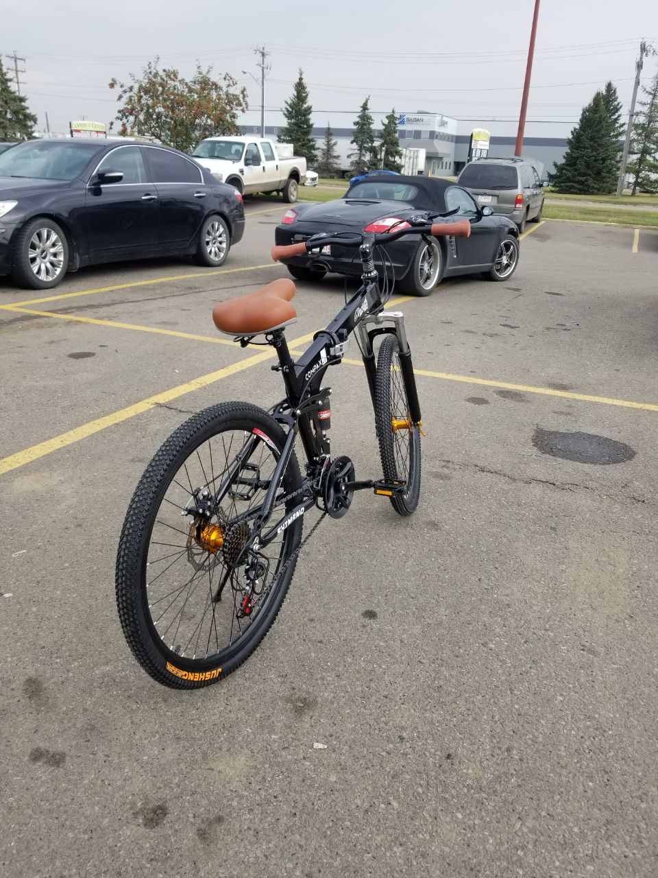 26" Folding Mountain Bike 21 Speed Shimano Aluminum Frame Front & Rear Suspension NS75 - Image 4