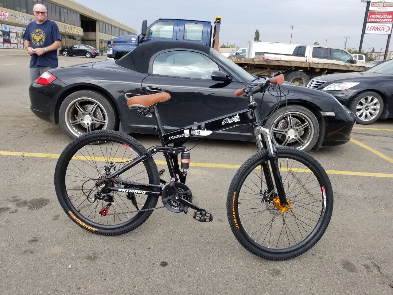 26" Folding Mountain Bike 21 Speed Shimano Aluminum Frame Front & Rear Suspension NS75 - Image 7