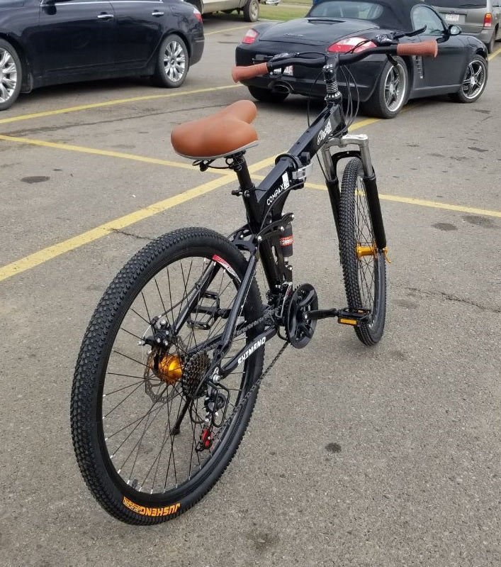 26" Folding Mountain Bike 21 Speed Shimano Aluminum Frame Front & Rear Suspension NS75 - Image 9