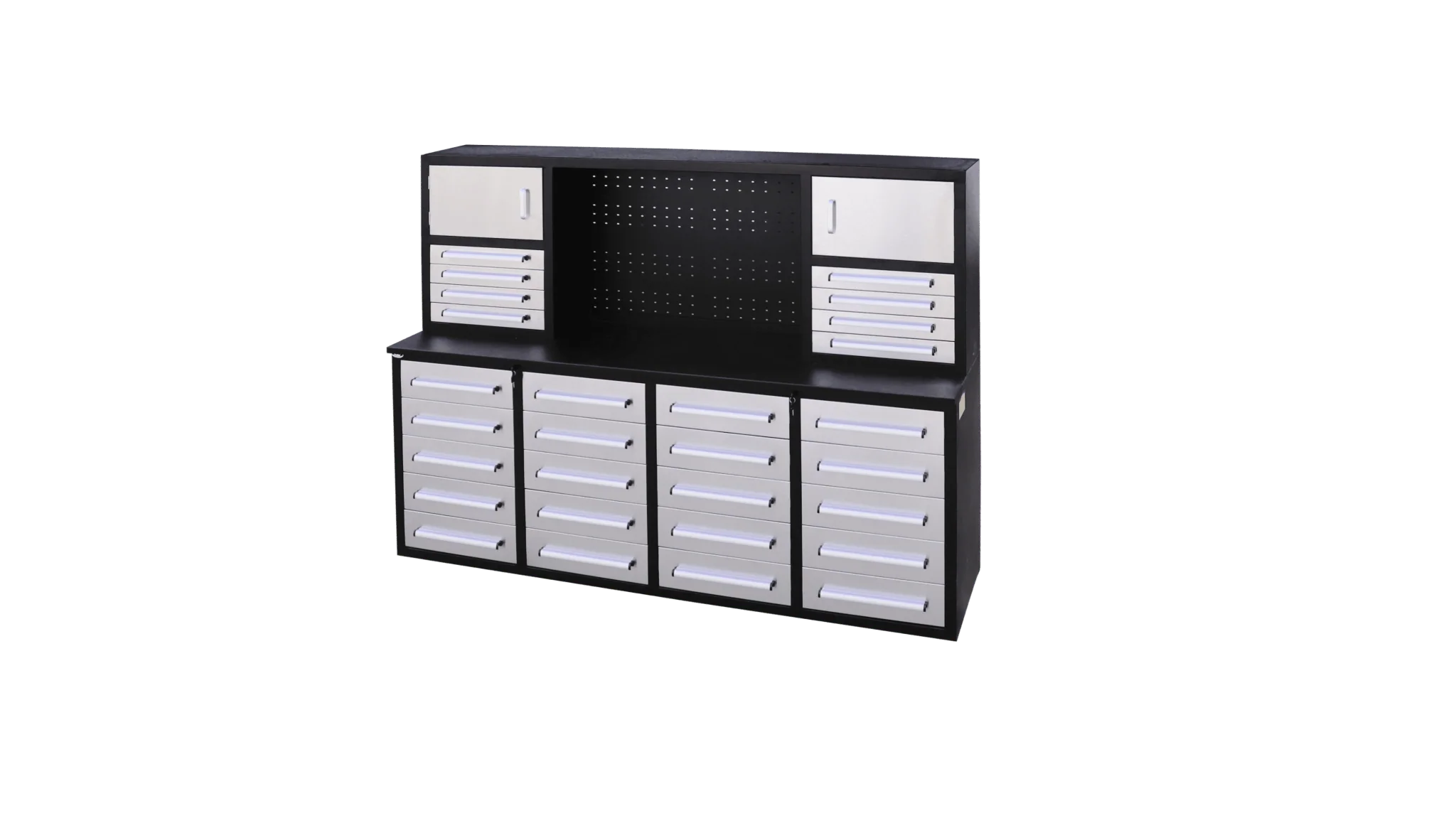 7 Ft Heavy-Duty 28-Drawer Steel Tool Bench Workstation with Locking Drawers - Image 15