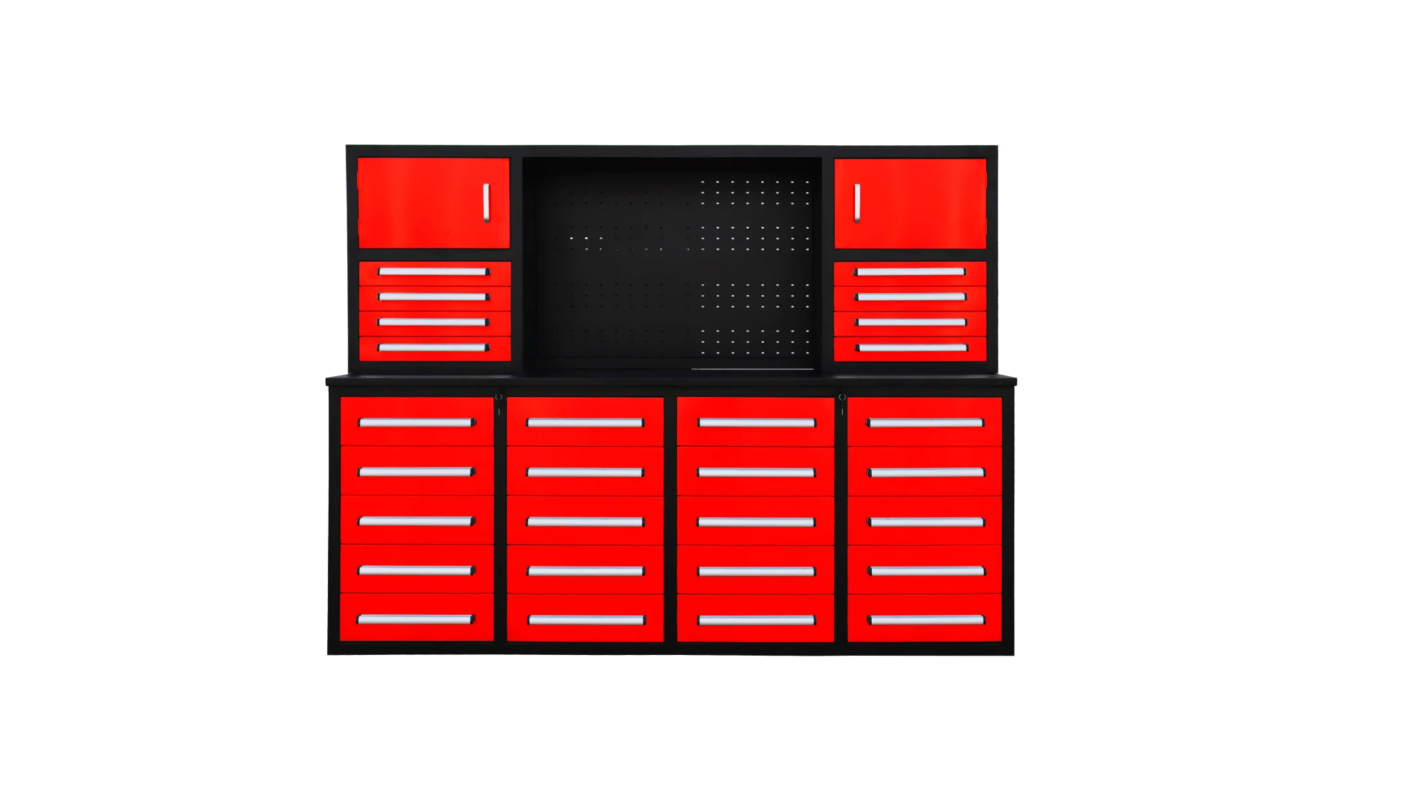 7 Ft Heavy-Duty 28-Drawer Steel Tool Bench Workstation with Locking Drawers - Image 16