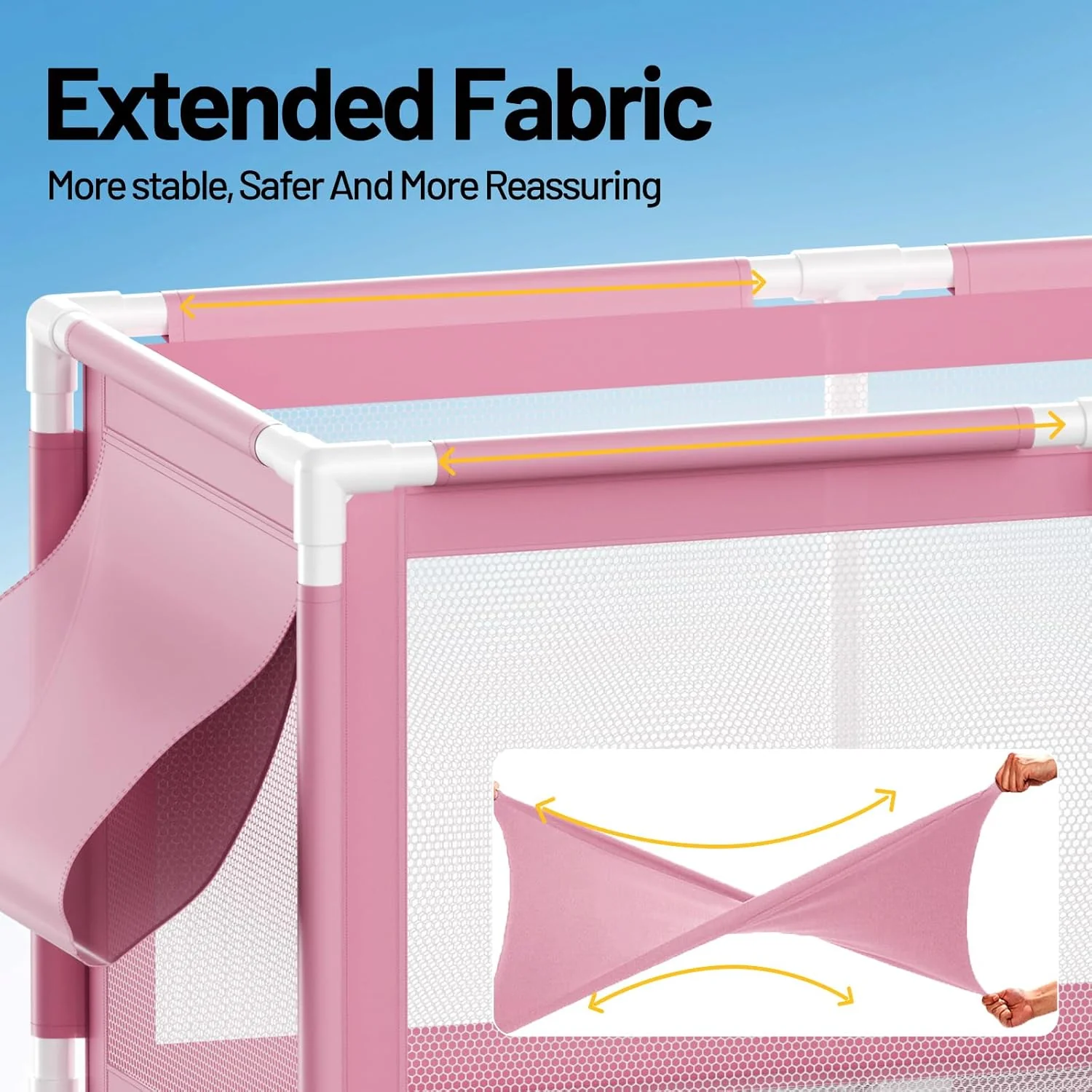 280-Gallon Extra Large Pool Storage Bin – 69" Rolling Mesh Organizer (Pink) - Image 2