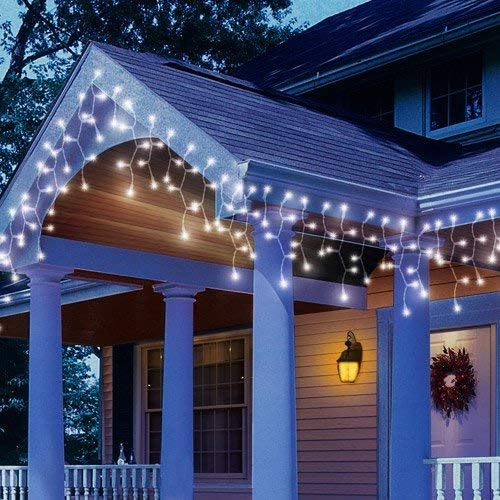 29.5 ft (360 LED) RGB & Bright White Icicle Curtain Lights Outdoor with 8 Modes & 60 Drops - Image 3