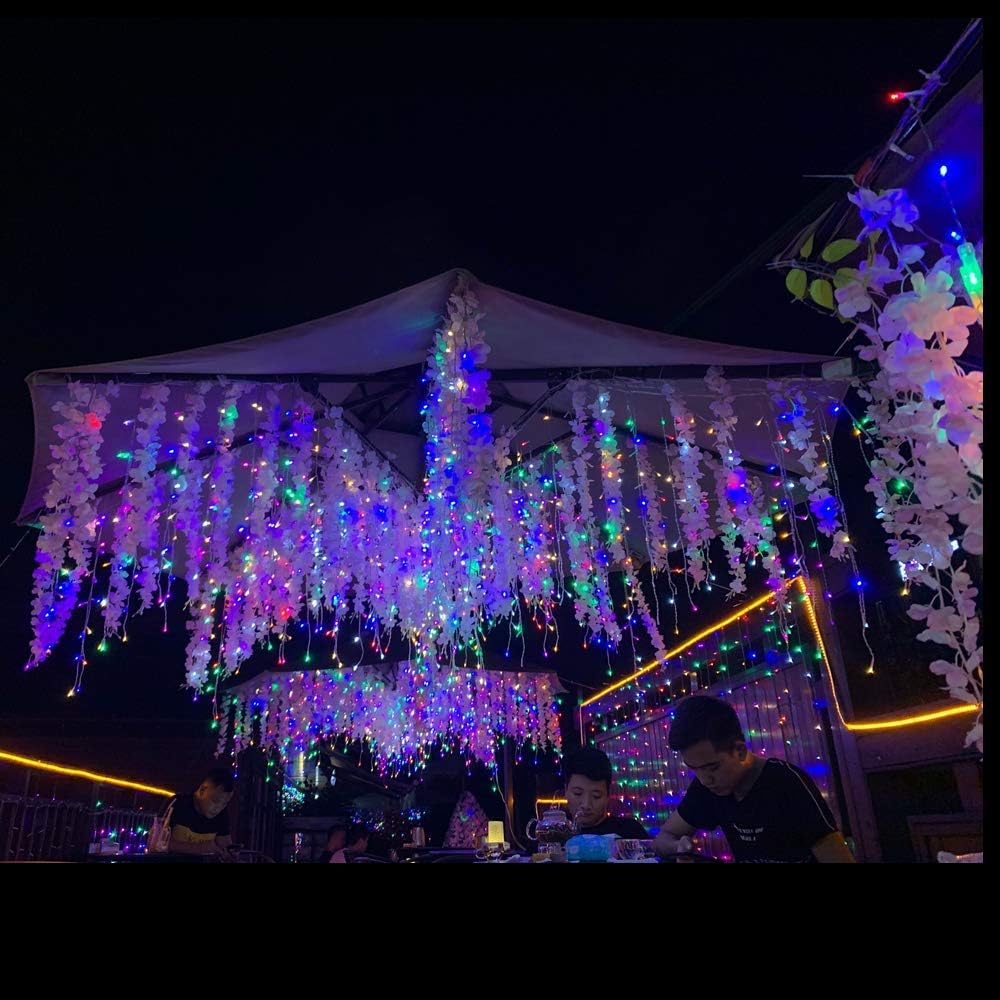 29.5 ft (360 LED) RGB & Bright White Icicle Curtain Lights Outdoor with 8 Modes & 60 Drops - Image 7