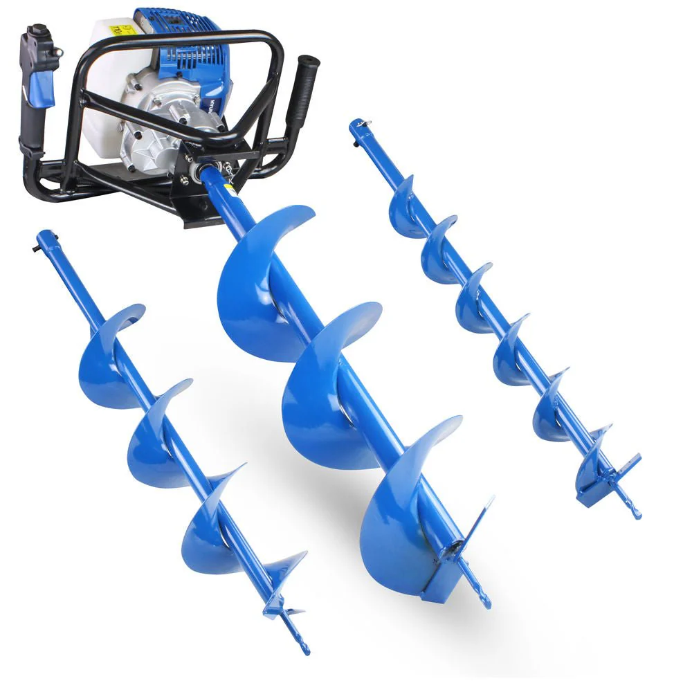 Hyundai Petrol Earth Auger 52cc Fence Post Borer with 3 Drill Bits HYEA5200X-KIT