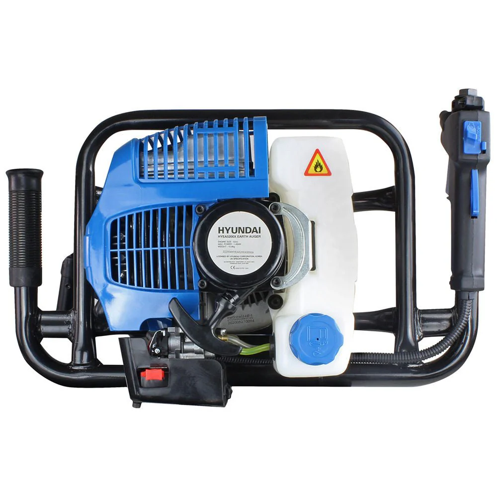 Hyundai Petrol Earth Auger 52cc Fence Post Borer with 3 Drill Bits HYEA5200X-KIT - Image 4