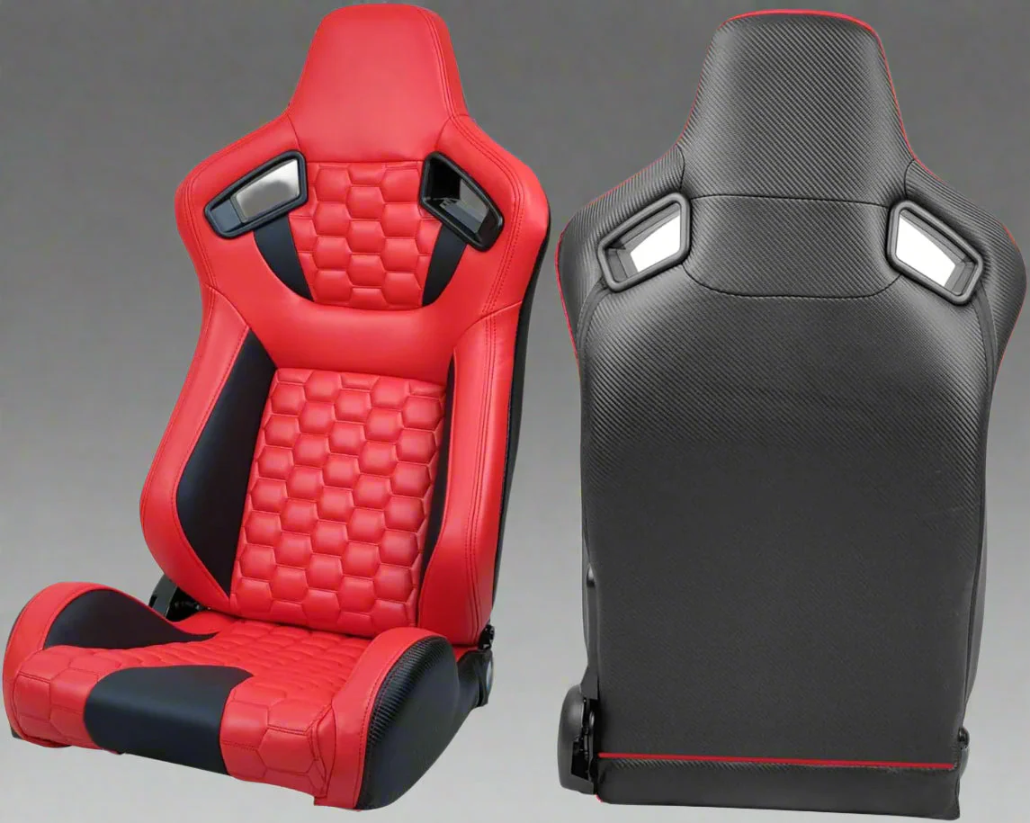 2PCS Universal Adjustable Racing Seats – PVC Leather Bucket Style for Cars & Trucks - Image 3
