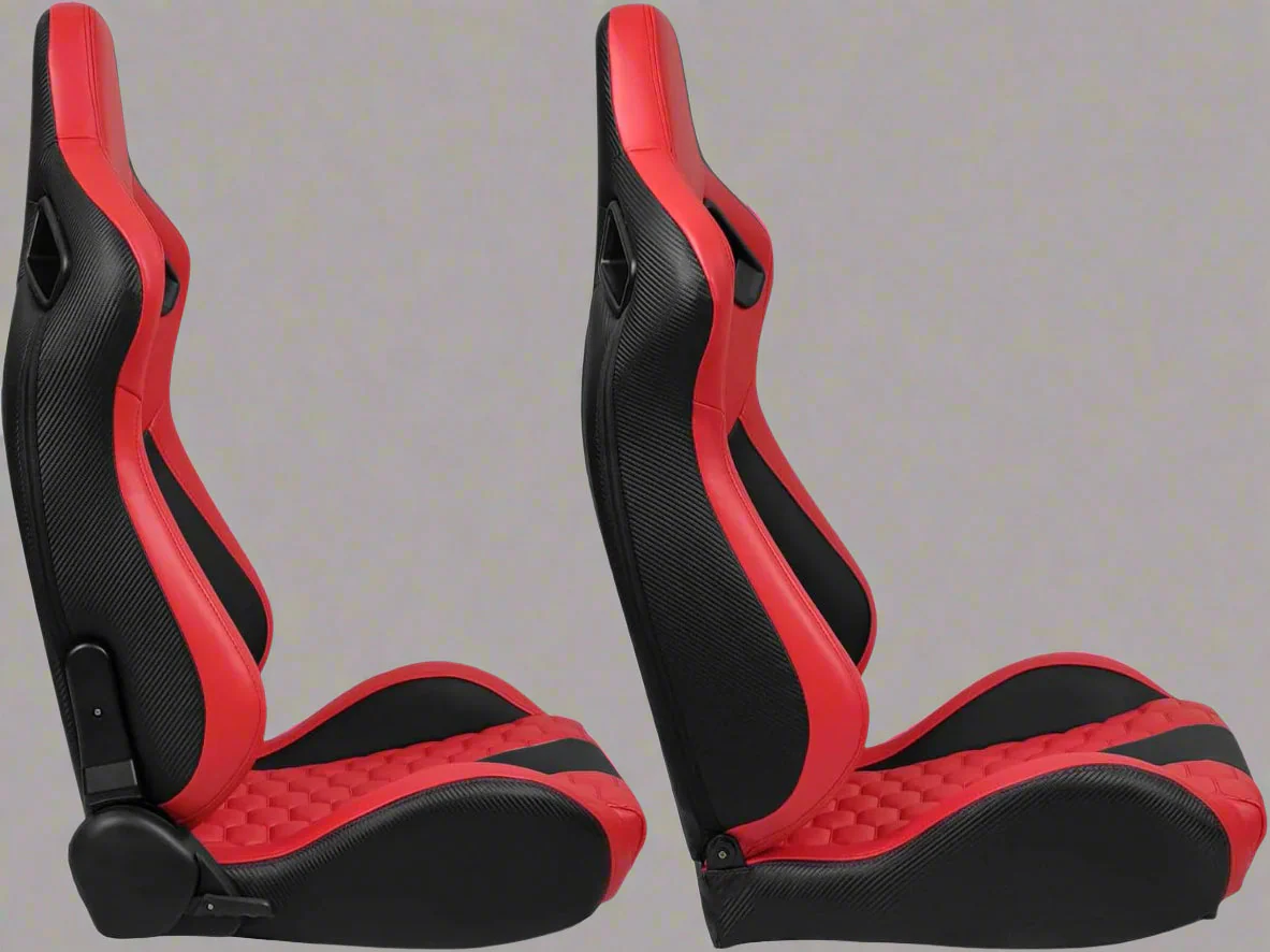 2PCS Universal Adjustable Racing Seats – PVC Leather Bucket Style for Cars & Trucks - Image 4