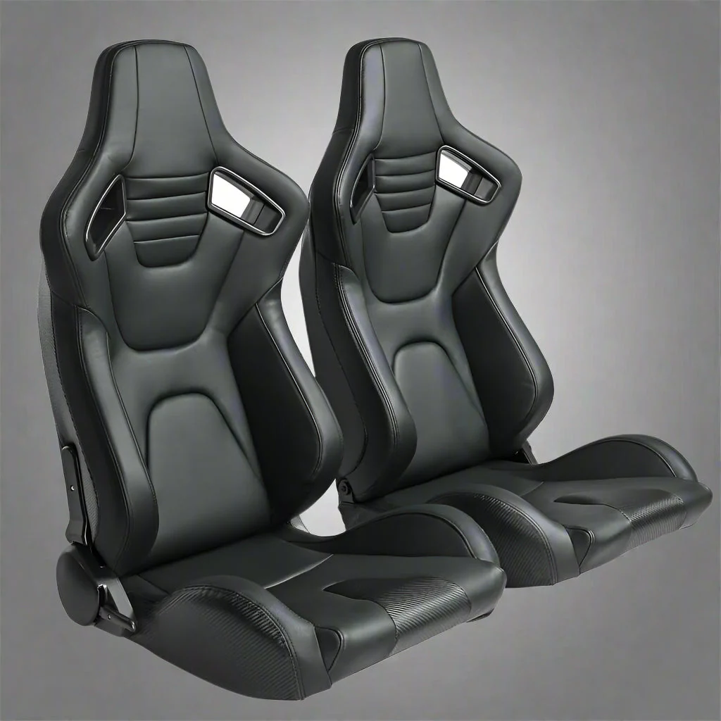 2PCS Universal Adjustable Racing Seats – PVC Leather Bucket Style for Cars & Trucks - Image 6