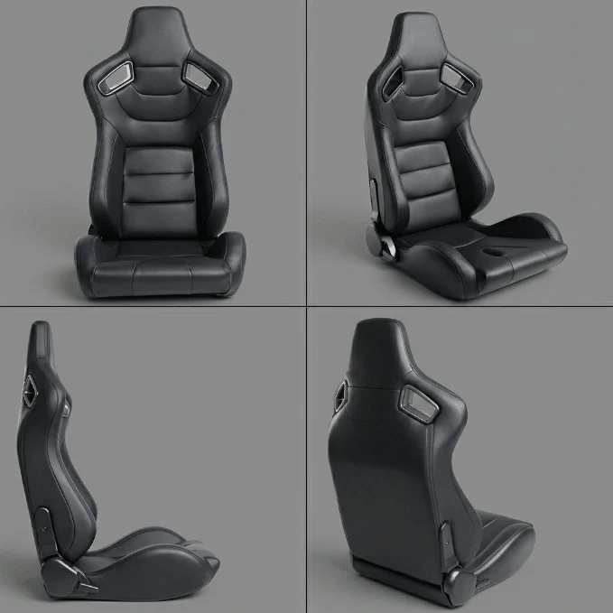 2PCS Universal Adjustable Racing Seats – PVC Leather Bucket Style for Cars & Trucks - Image 7