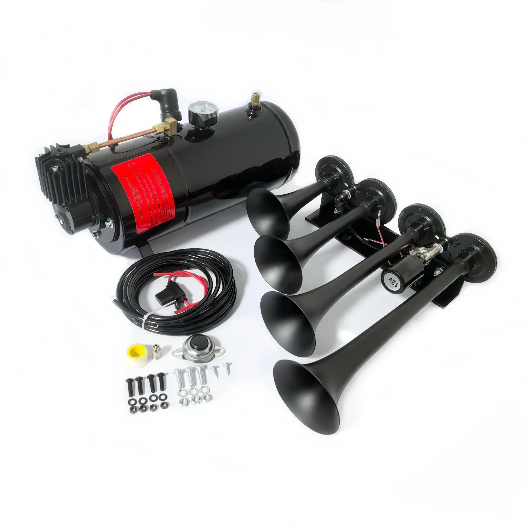 3 Liter Train Horn Kit 4 Trumpets 150 PSI Air Compressor 1 Gallon Tank TH3154 - Image 2