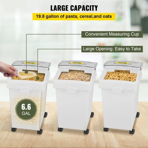 3-Pack 6.6-Gallon Commercial Kitchen Storage Bins with Scoop & Lid | SKU: 634297 - Image 3