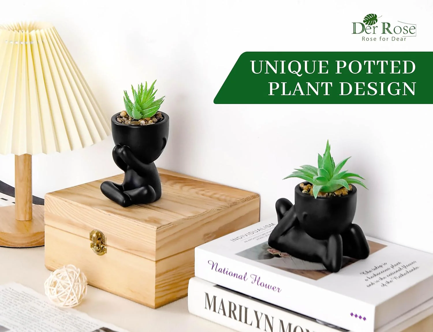 3 Pack Fake Plants Artificial Succulents Plants for Room Bathroom Home Office Desk Accessories Decor S6208 - Image 2