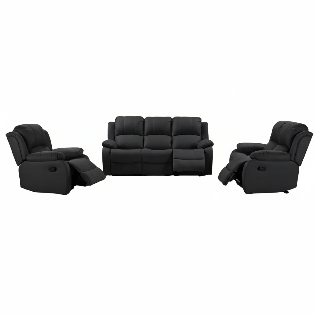 New 3-Piece Recliner Furniture Set – Premium Nubuck Air Leather | Modern Comfort & Style - Image 2