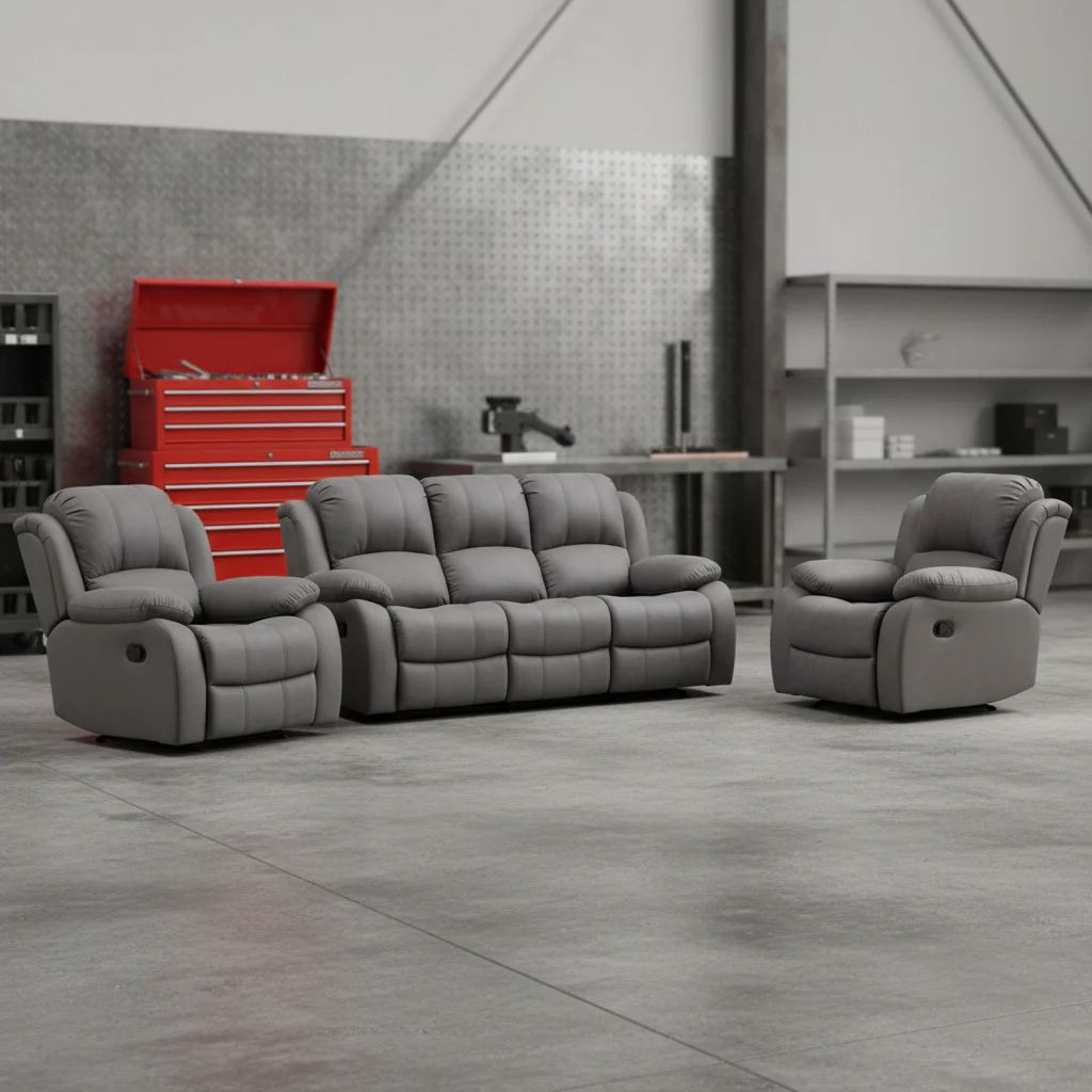 New 3-Piece Recliner Furniture Set – Premium Nubuck Air Leather | Modern Comfort & Style - Image 3