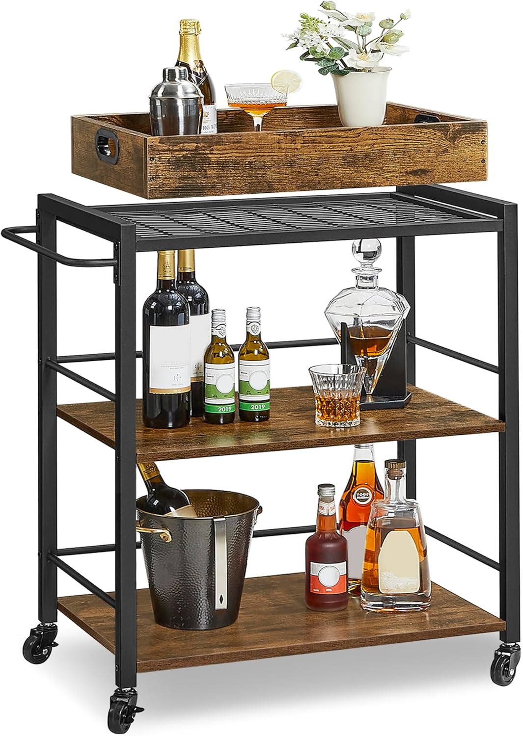 3-Tier Kitchen Serving Utility Cart with Removable Tray – S1323 - Image 4