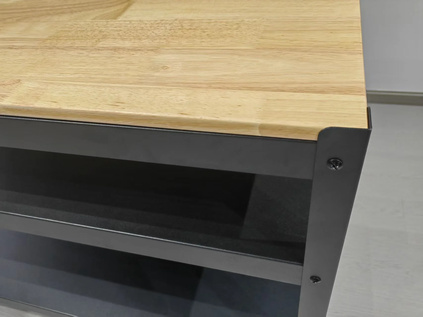 3-Tier Solid Hardwood Workbench – Heavy-Duty Utility Table with Butcher Block Top – Garage or Kitchen Use – WB4321 - Image 2