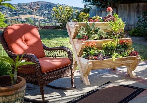 3-Tier Wooden Raised Garden Planter Box – Cascading Vertical Bed for Herbs, Flowers & Vegetables | SKU: RGT210 - Image 2