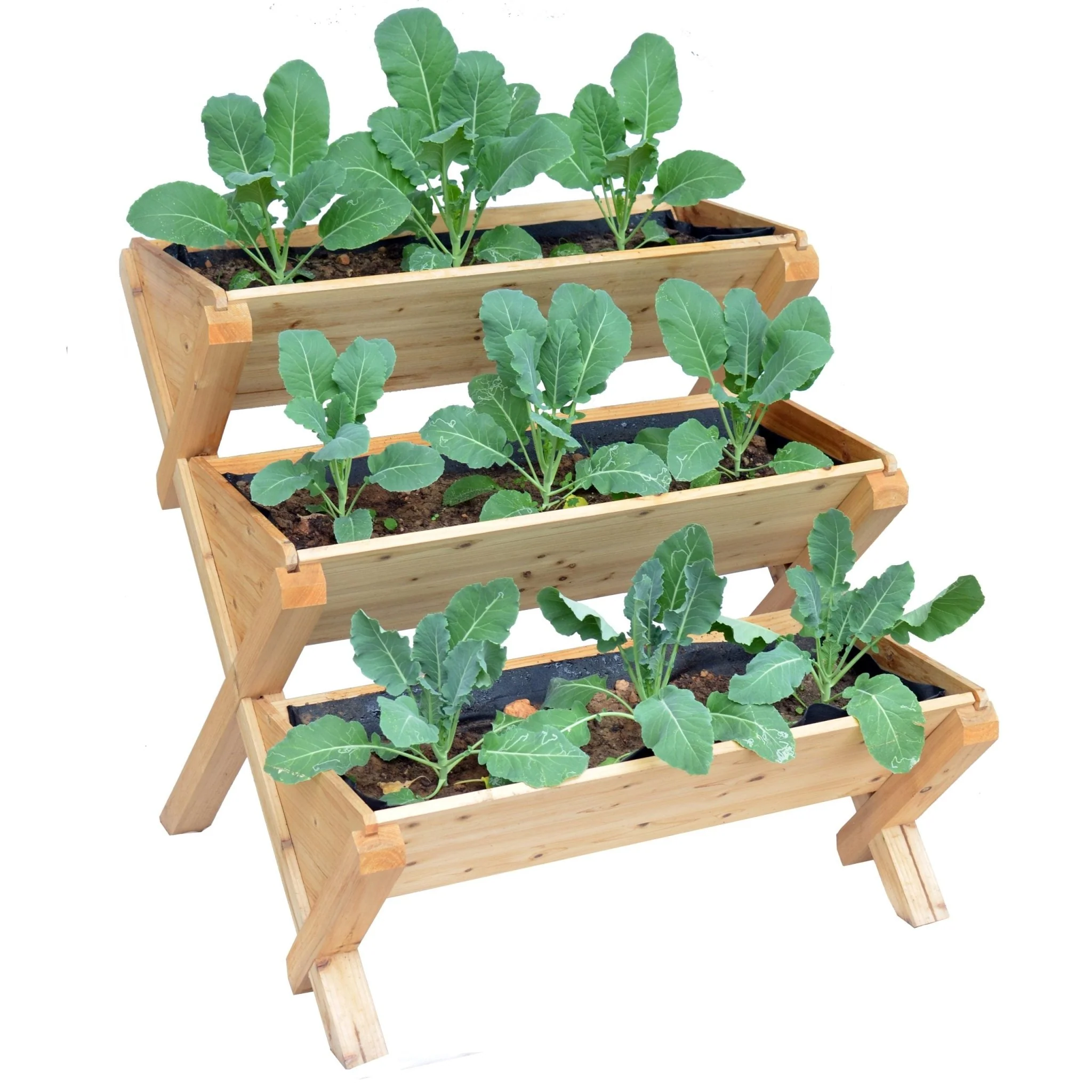 3-Tier Wooden Raised Garden Planter Box – Cascading Vertical Bed for Herbs, Flowers & Vegetables | SKU: RGT210 - Image 8