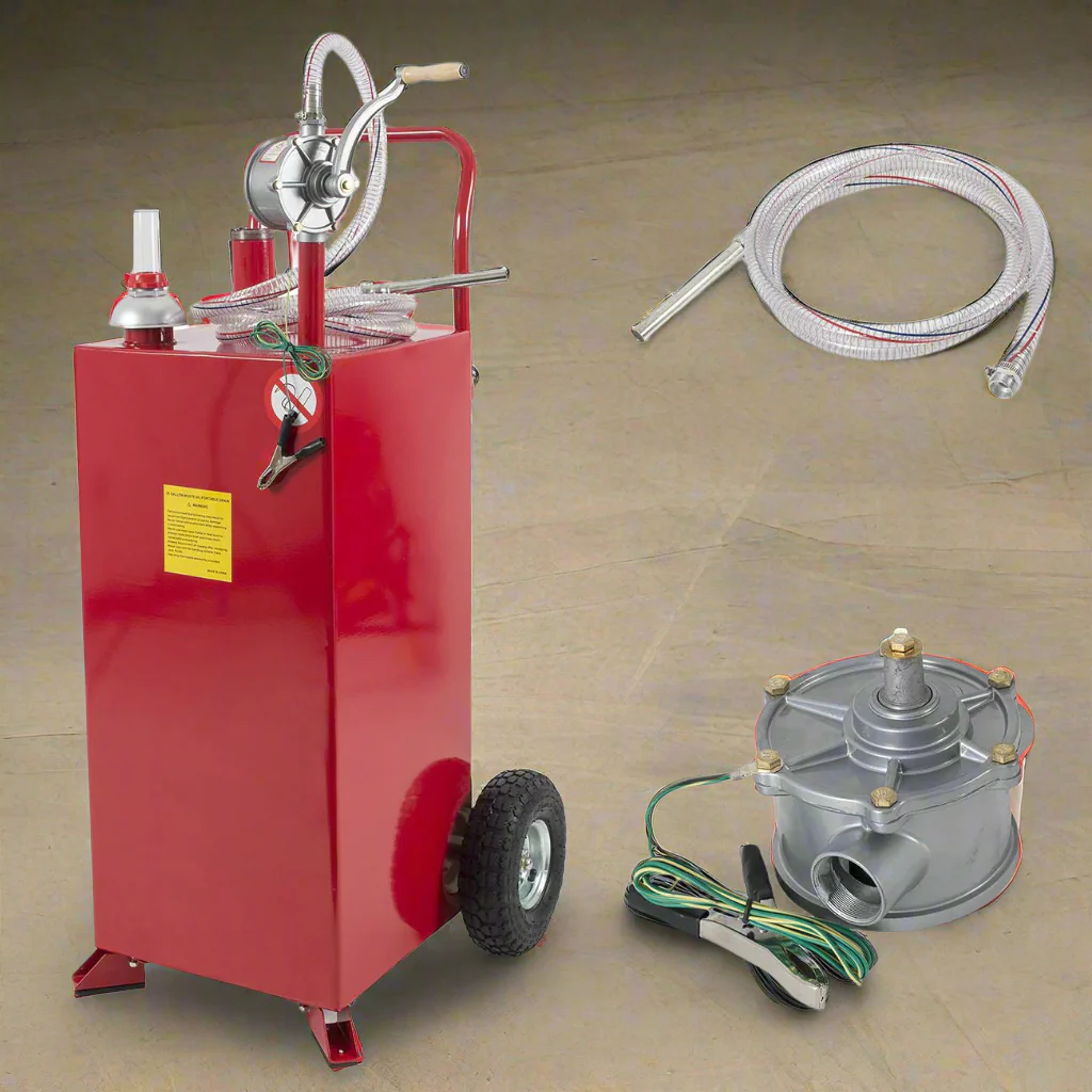 30-Gallon Portable Gas Caddy Fuel Transfer Tank – Manual Rotary Pump Included | Model: GC30 - Image 6