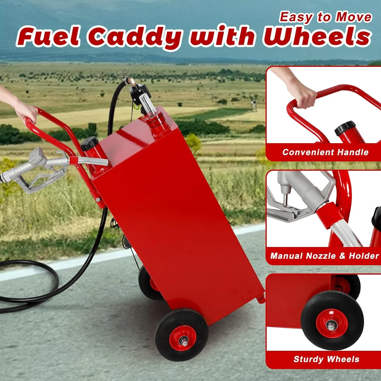 30-Gallon Portable Fuel Transfer Tank – 12V Pump System Included | Model: S1224 - Image 3