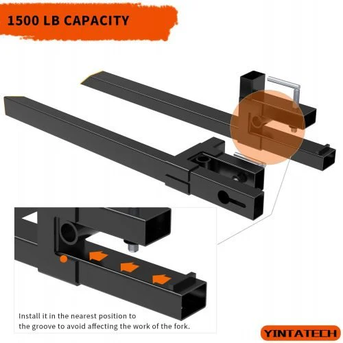42" Clamp-On Pallet Forks for Loader Buckets – 1,500 LB Capacity for Tractors & Skid Steers | SKU: HLA42 - Image 4