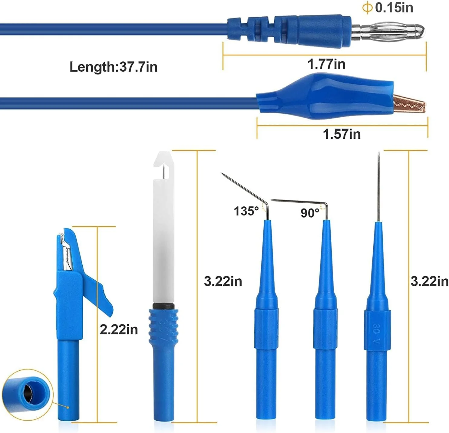 New 30-Piece Multimeter Test Lead and Probe Set | Electrical Cable Kit – Model 30WMS - Image 2
