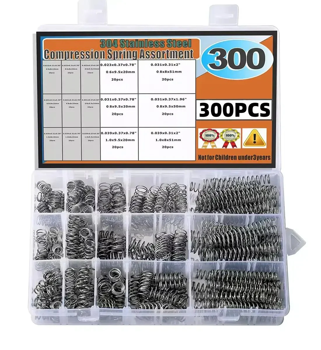 300pcs Stainless Steel Compression Spring Kit Assortment FS011296 - Image 5
