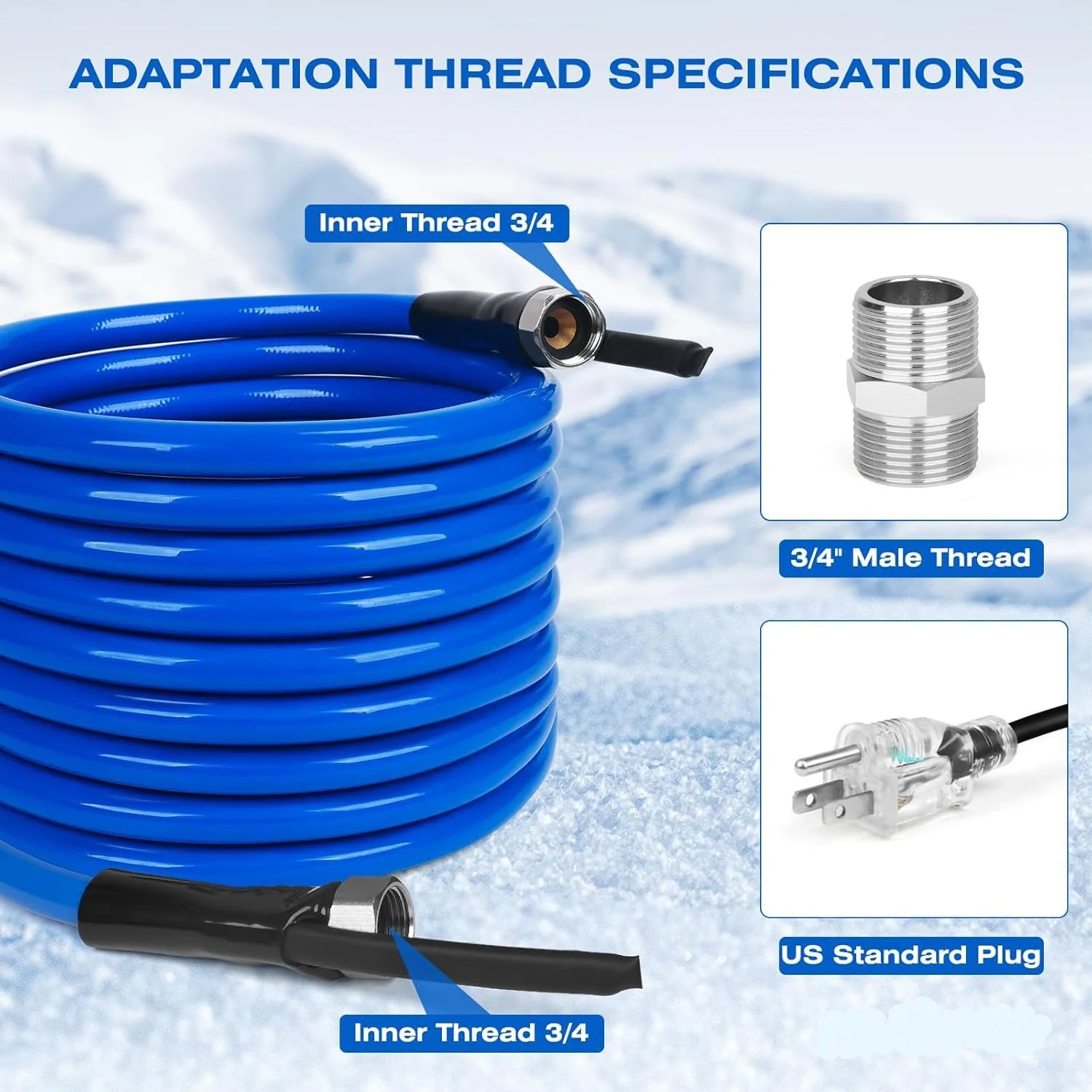 New 30FT Heated Water Hose for RV | -45℉ Antifreeze Drinking Hose | Electrically Heated Garden & RV Water Hose | Model WH3045 - Image 2