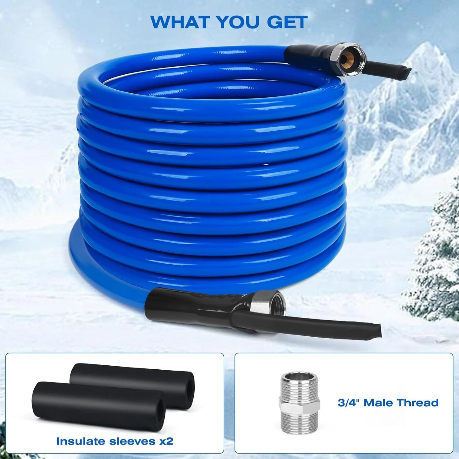New 30FT Heated Water Hose for RV | -45℉ Antifreeze Drinking Hose | Electrically Heated Garden & RV Water Hose | Model WH3045 - Image 3