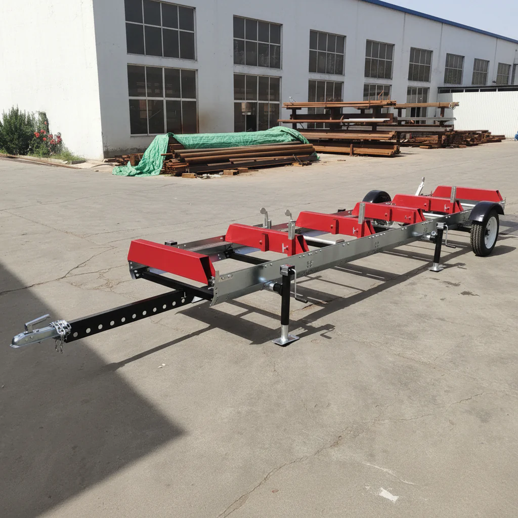 32″ Portable Sawmill with 14 HP Electric Start Loncin Engine – Sawmill Trailer & Extension Tracks Optional | Heavy-Duty Manual Mill - Image 4