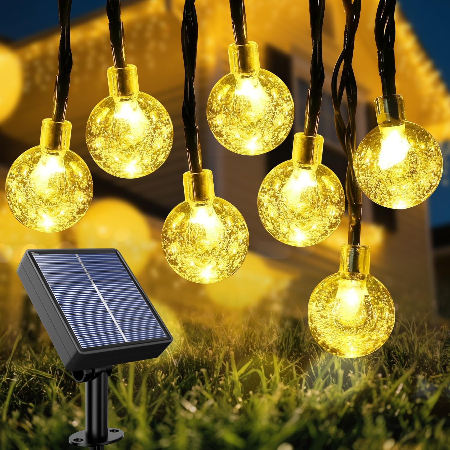 35 FT Solar Globe String Lights – 60 LED Outdoor Waterproof Patio & Garden Lights (Warm White / Bright White / RGB) - Image 10
