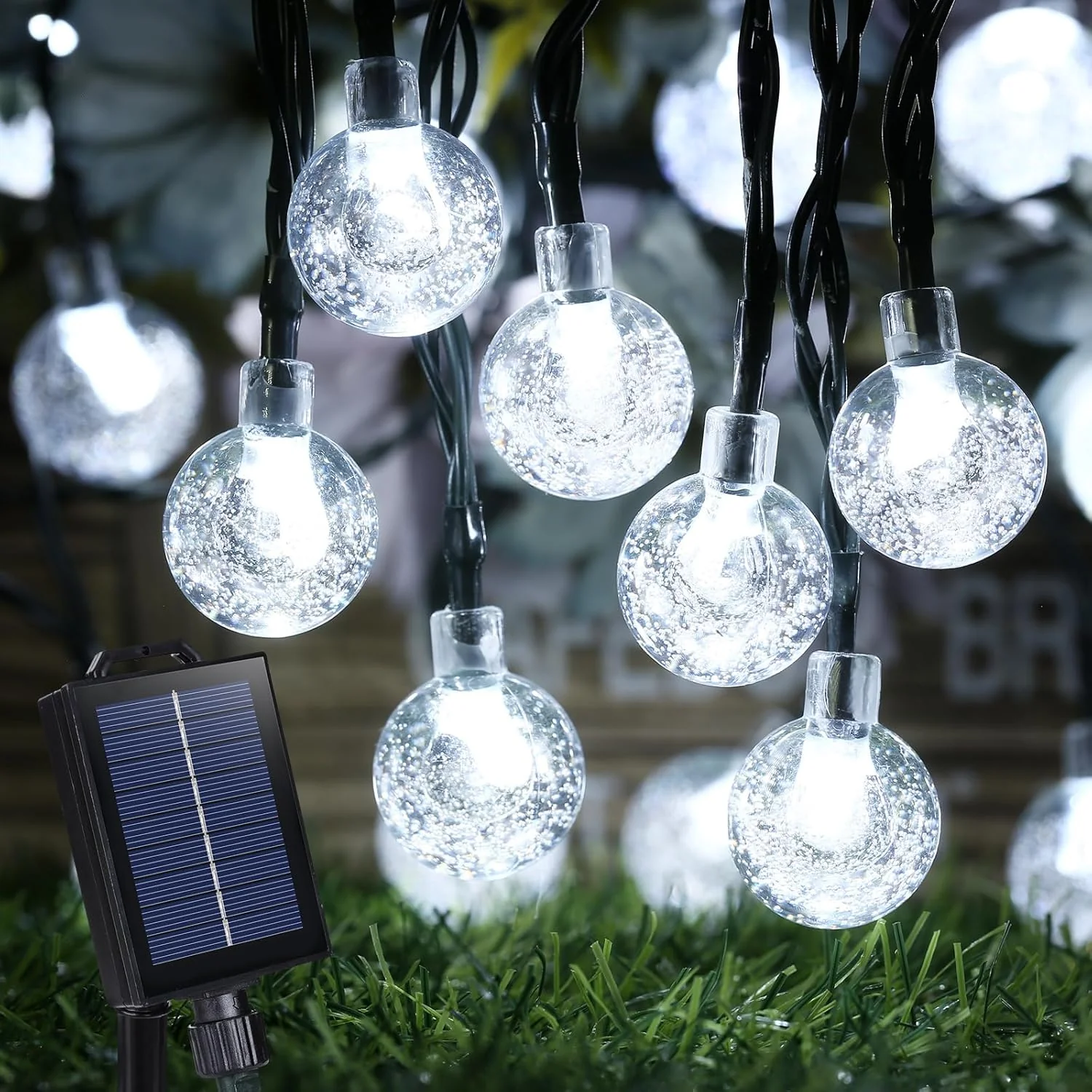 35 FT Solar Globe String Lights – 60 LED Outdoor Waterproof Patio & Garden Lights (Warm White / Bright White / RGB) - Image 2
