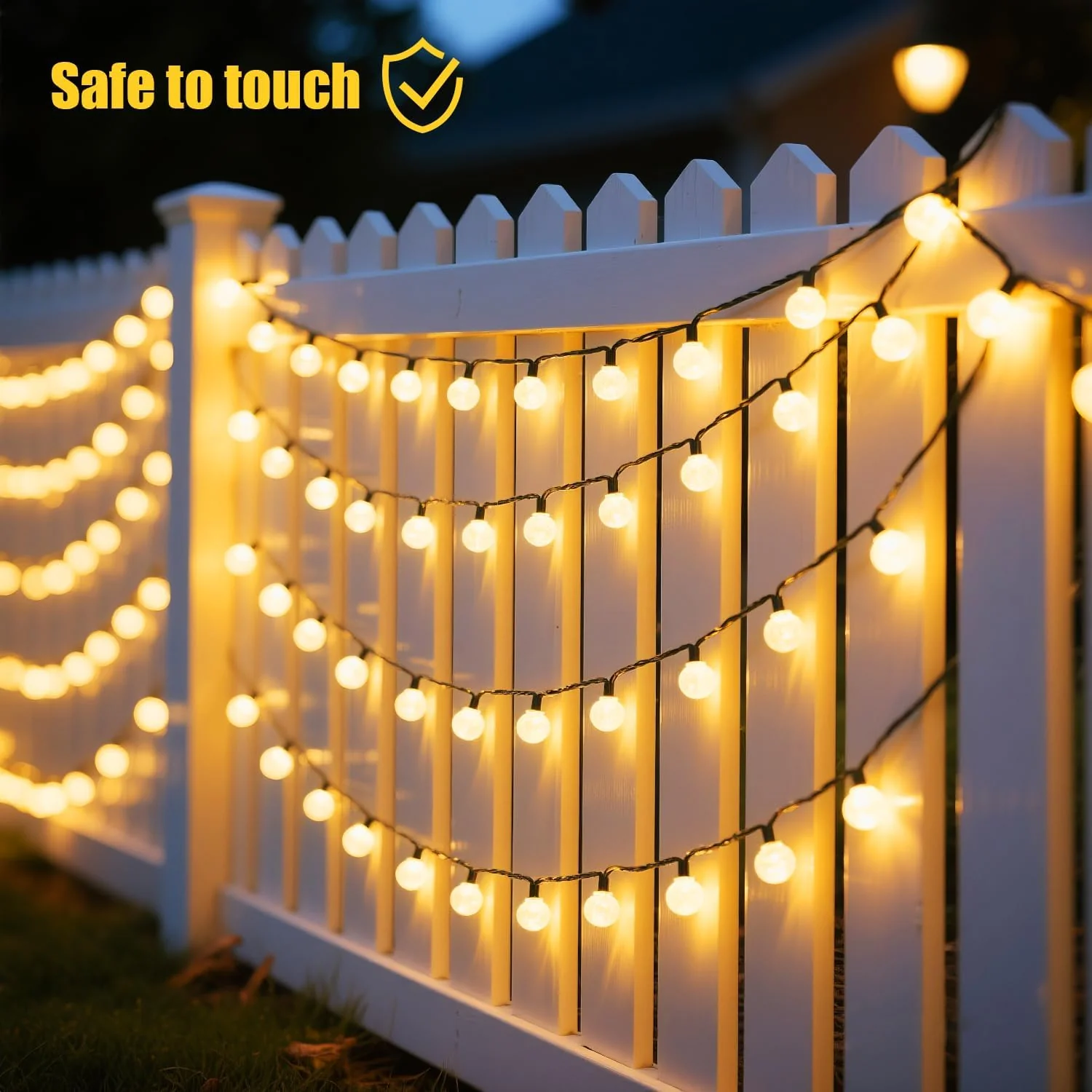 35 FT Solar Globe String Lights – 60 LED Outdoor Waterproof Patio & Garden Lights (Warm White / Bright White / RGB) - Image 8