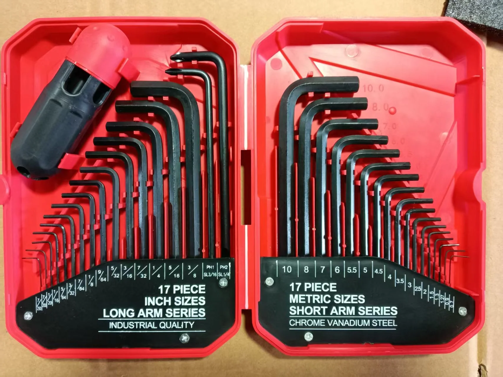 35-Piece SAE &amp; Metric Allen Wrench Set – Long Arm Hex Key Tool Kit with Storage Case – SMAW35