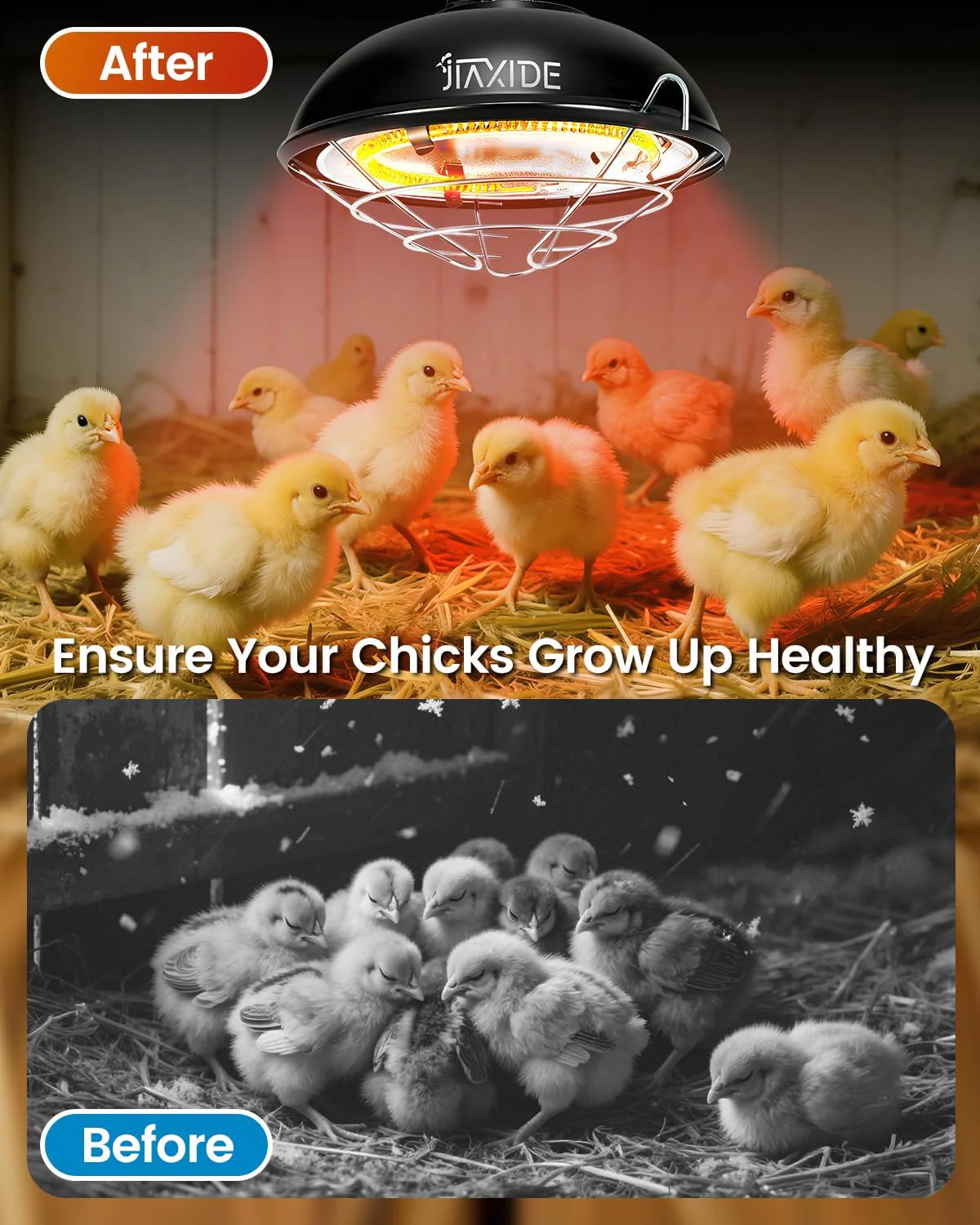 350W Chicken Heat Lamp Dual Mode Adjustable Brooder Lamp Coop Heater CHL350 - Image 3