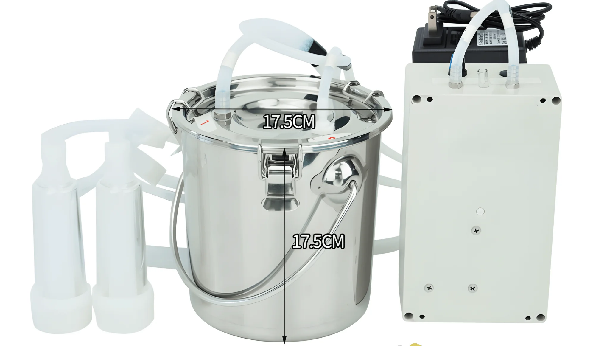 3L Goat Milking Machine Rechargeable Stainless Steel Bucket GM003 - Image 2
