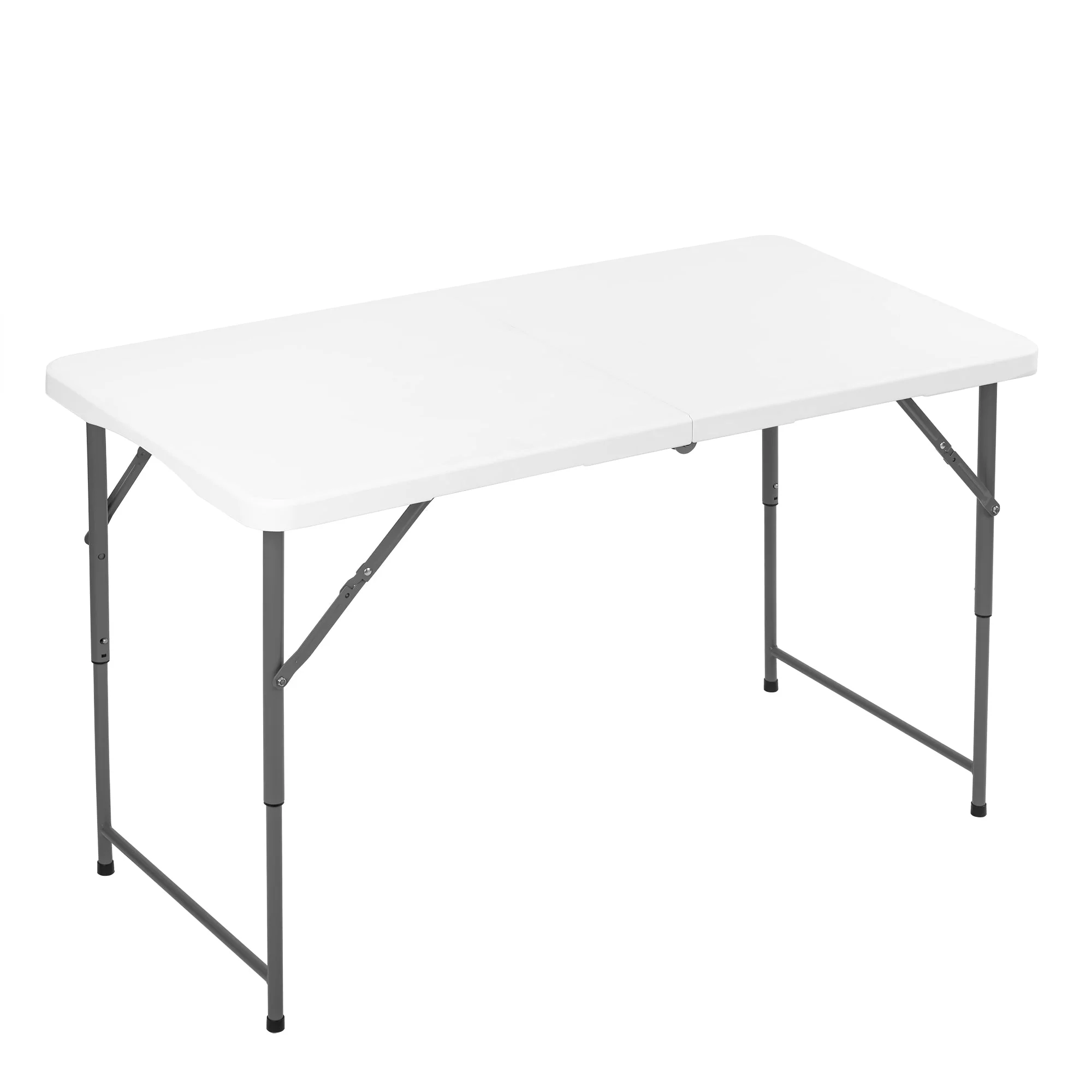 4-Foot Adjustable Height Folding Utility Table Portable Plastic AMPCT1224