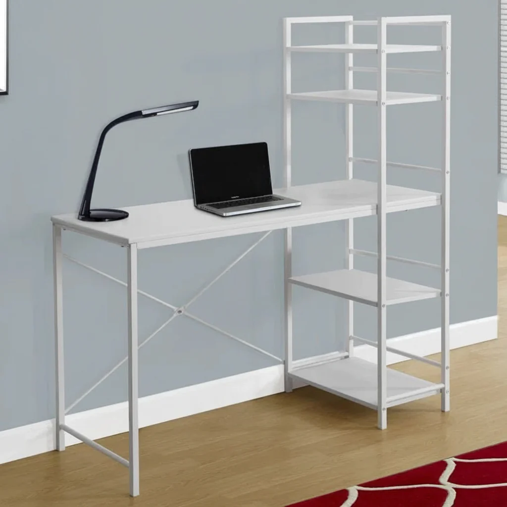 4 FT Home Office Writing Desk with Storage – White & Gray or Espresso & Gray
