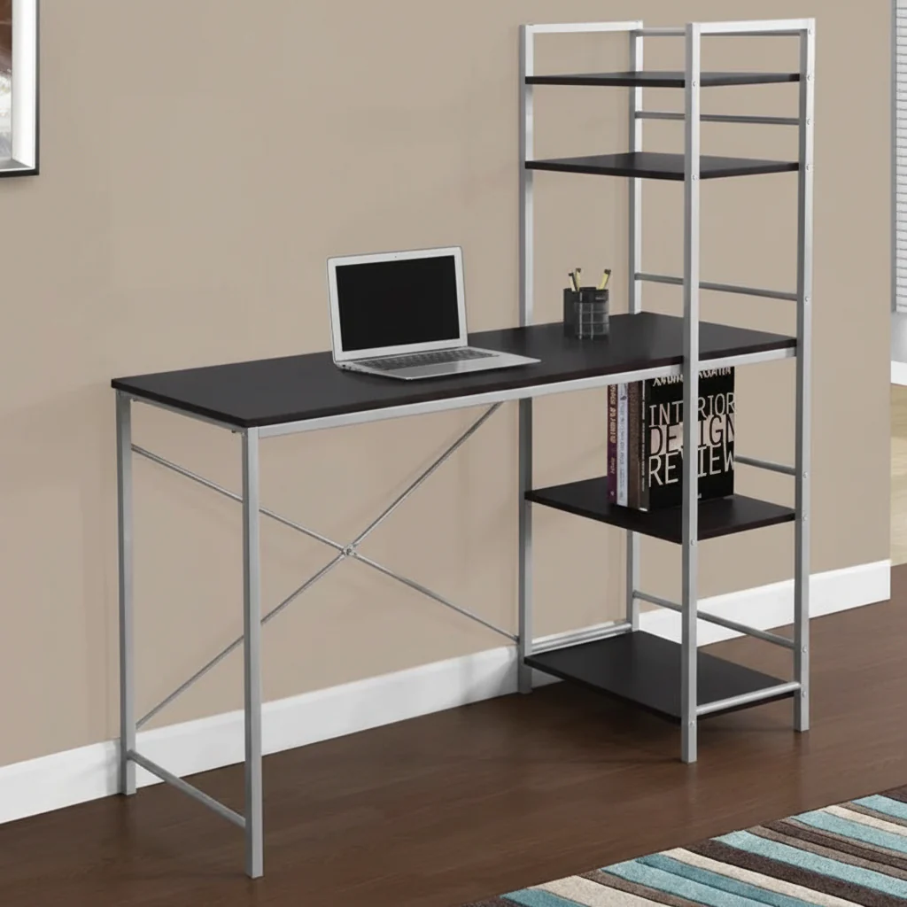 4 FT Home Office Writing Desk with Storage – White & Gray or Espresso & Gray - Image 2