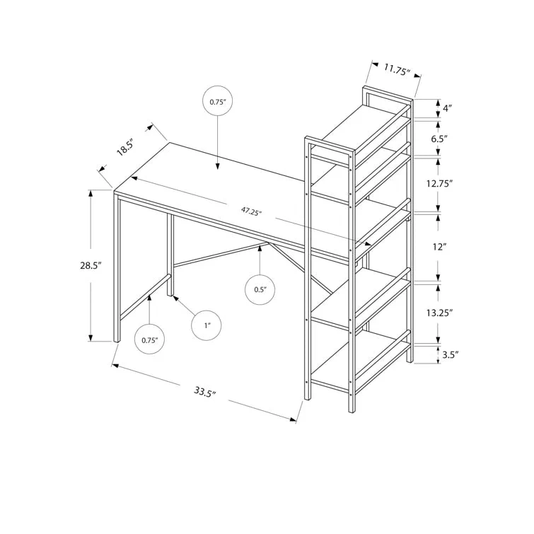 4 FT Home Office Writing Desk with Storage – White & Gray or Espresso & Gray - Image 3