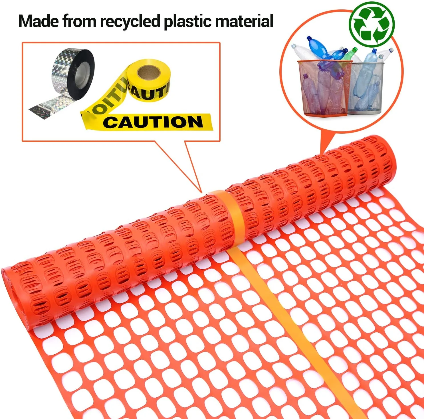 4x50 FT Plastic Snow Fence – Green & Orange Wind/Safety Barrier | 57WF5 / 57WF6 - Image 3