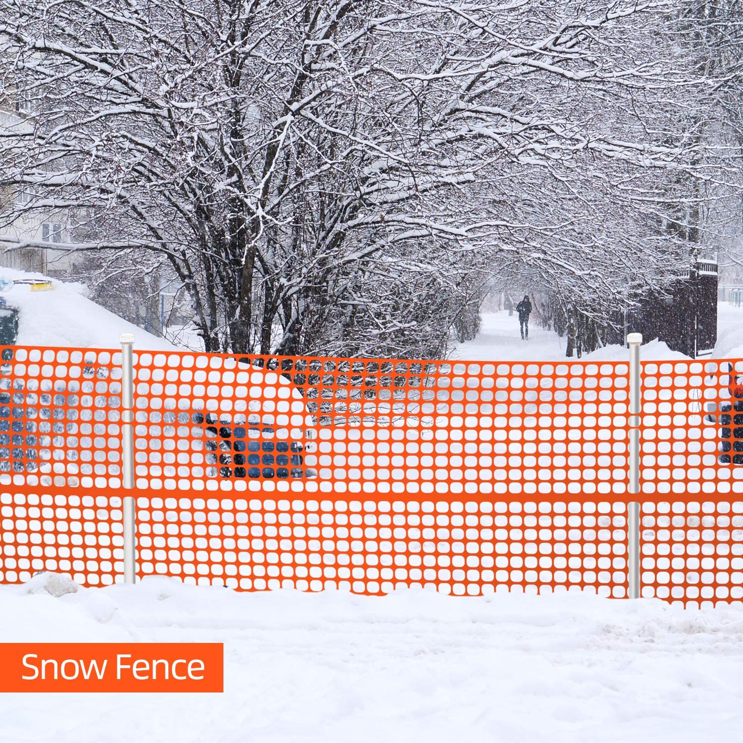 4x50 FT Plastic Snow Fence – Green & Orange Wind/Safety Barrier | 57WF5 / 57WF6 - Image 5