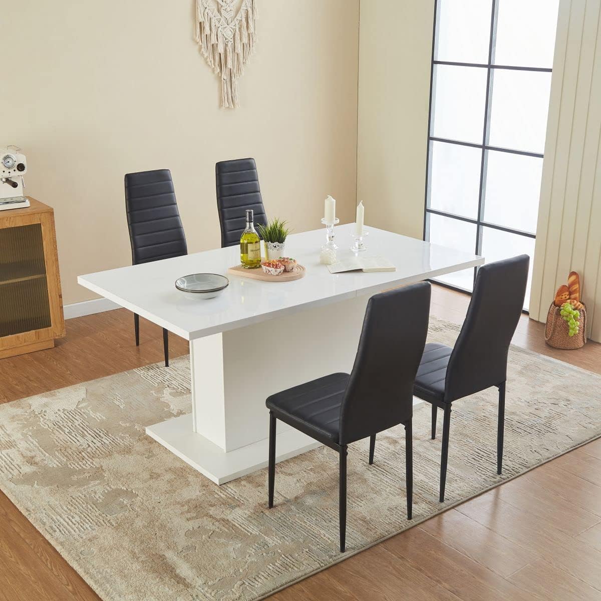 4-Piece Modern Upholstered Dining Chair Set – Faux Leather Chairs for Kitchen & Dining Room | SKU: AMMDC88 - Image 2