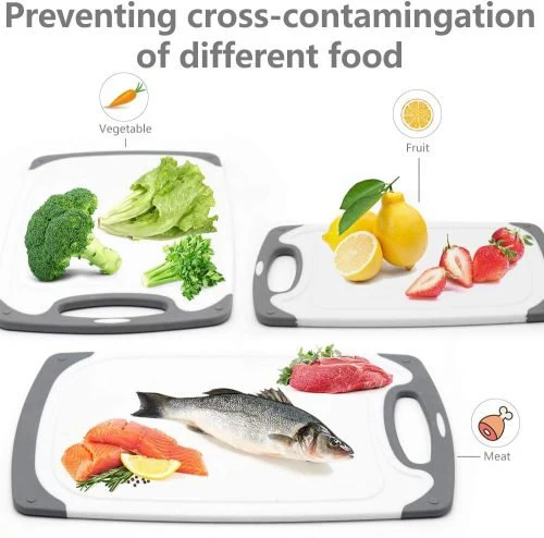 4-Piece Non-Slip Kitchen Cutting Board Set – Easy-Grip Handles with Bonus Knife | SKU: 250336 - Image 3