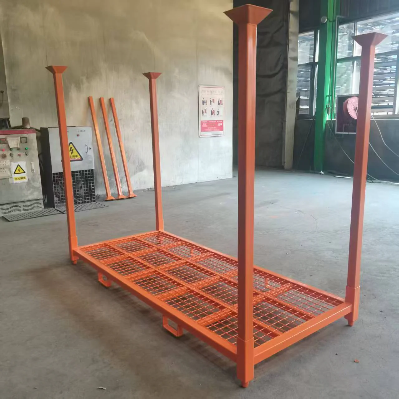 4 Post Stackable Storage Rack 3300 lb Heavy Duty Garage Steel Pallet Stand SK041500