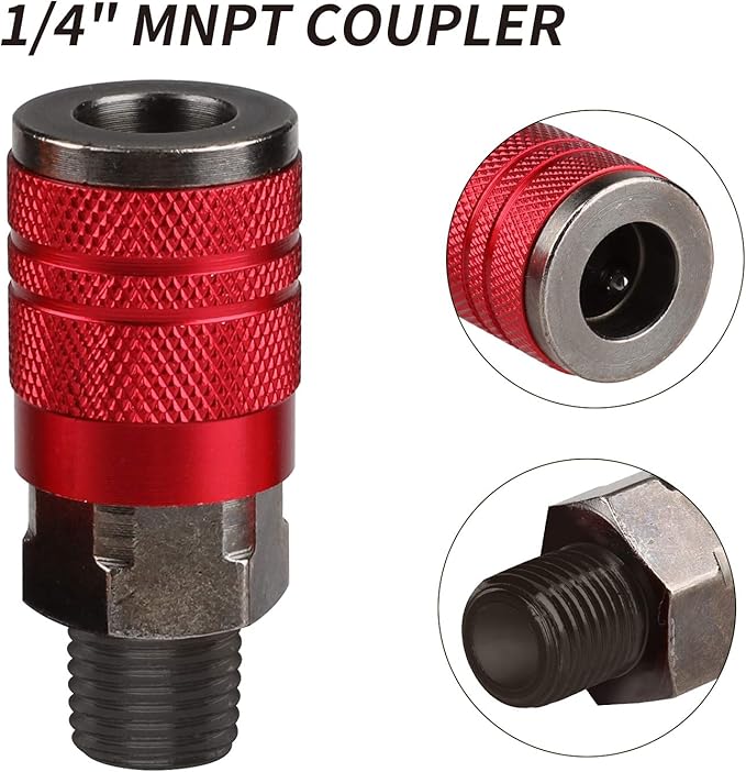 4-Way Straight Air Manifold with 5 Ports & 1/4" NPT Plug – Aluminum Pneumatic Air Splitter – AM4W5P - Image 3
