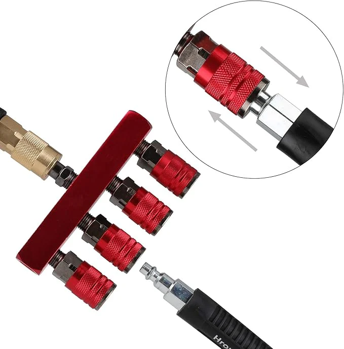 4-Way Straight Air Manifold with 5 Ports & 1/4" NPT Plug – Aluminum Pneumatic Air Splitter – AM4W5P - Image 4